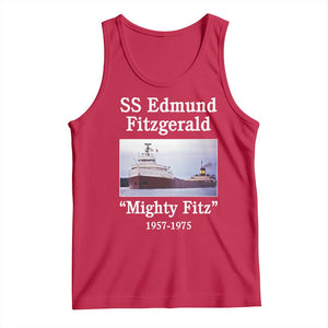 SS Edmund Fitzgerald Mighty Fitz Tribute Tank Top Great Lakes Shipwreck Memorial TS02 Red Print Your Wear
