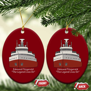 Edmund Fitzgerald Tribute Ceramic Ornament The Legend Lives On Great Lakes Freighter Memorial TS02 Print Your Wear