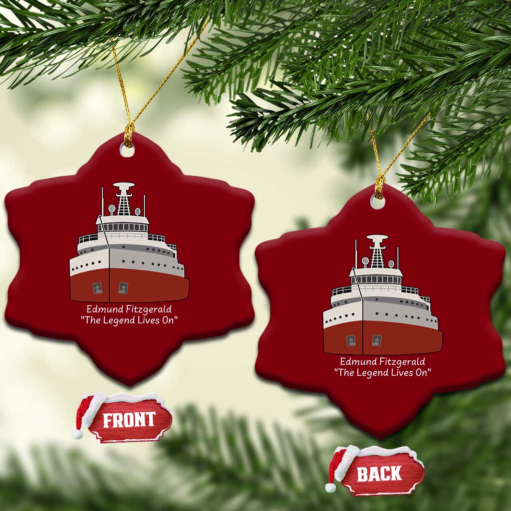 Edmund Fitzgerald Tribute Ceramic Ornament The Legend Lives On Great Lakes Freighter Memorial TS02 Print Your Wear