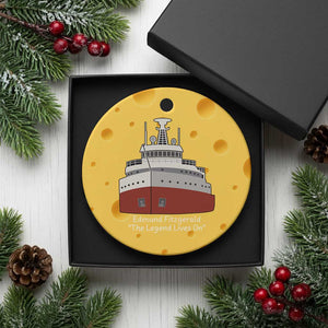 Edmund Fitzgerald Tribute Ceramic Ornament The Legend Lives On Great Lakes Freighter Memorial TS02 1pc Yellow Cheese Print Your Wear