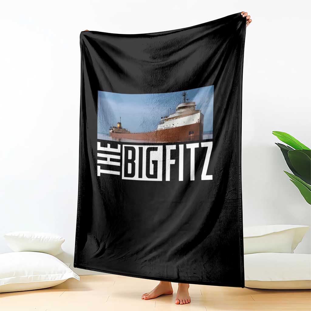 The Big Fitz Tribute Throw Blanket SS Edmund Fitzgerald Freighter Design for Great Lakes History TS02 Print Your Wear