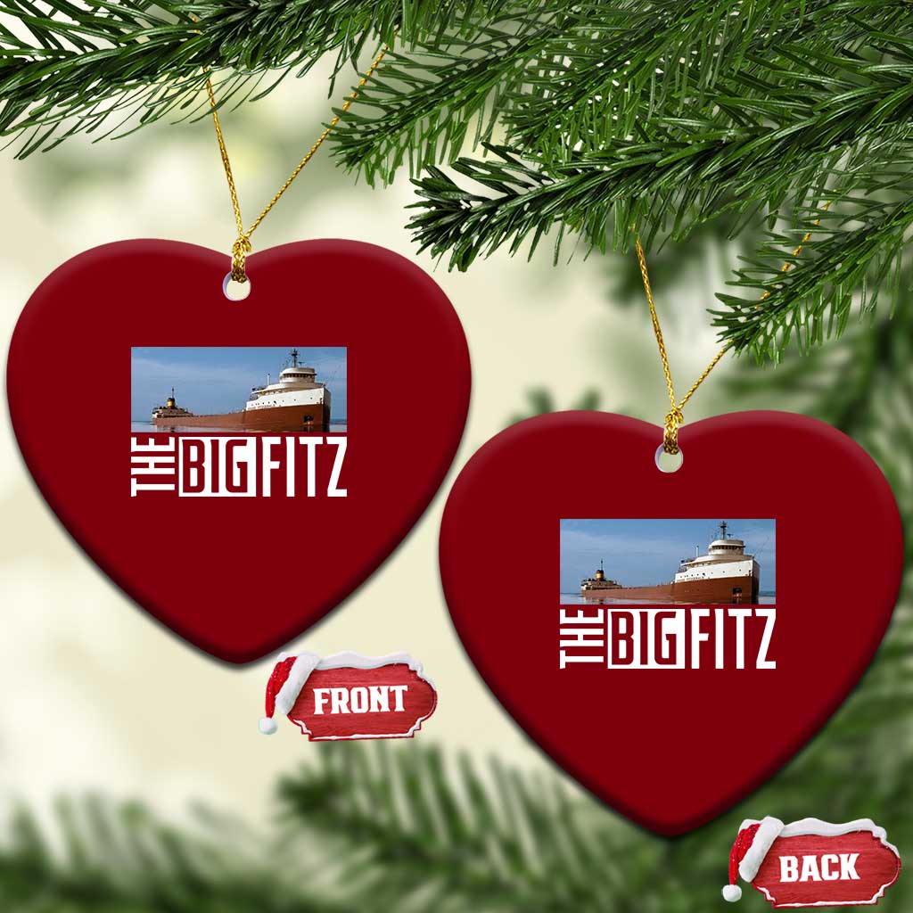 The Big Fitz Tribute Ceramic Ornament SS Edmund Fitzgerald Freighter Design for Great Lakes History TS02 Print Your Wear