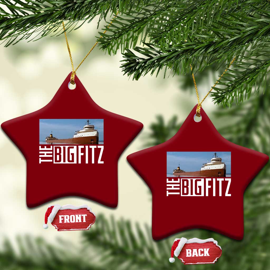 The Big Fitz Tribute Ceramic Ornament SS Edmund Fitzgerald Freighter Design for Great Lakes History TS02 Print Your Wear