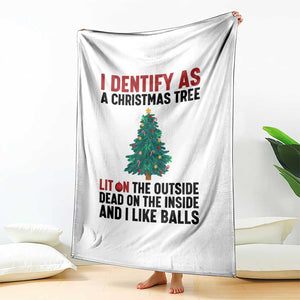 I Identify as a Christmas Tree Throw Blanket Funny Lit and Dead Inside Holiday Humor TS02 Print Your Wear