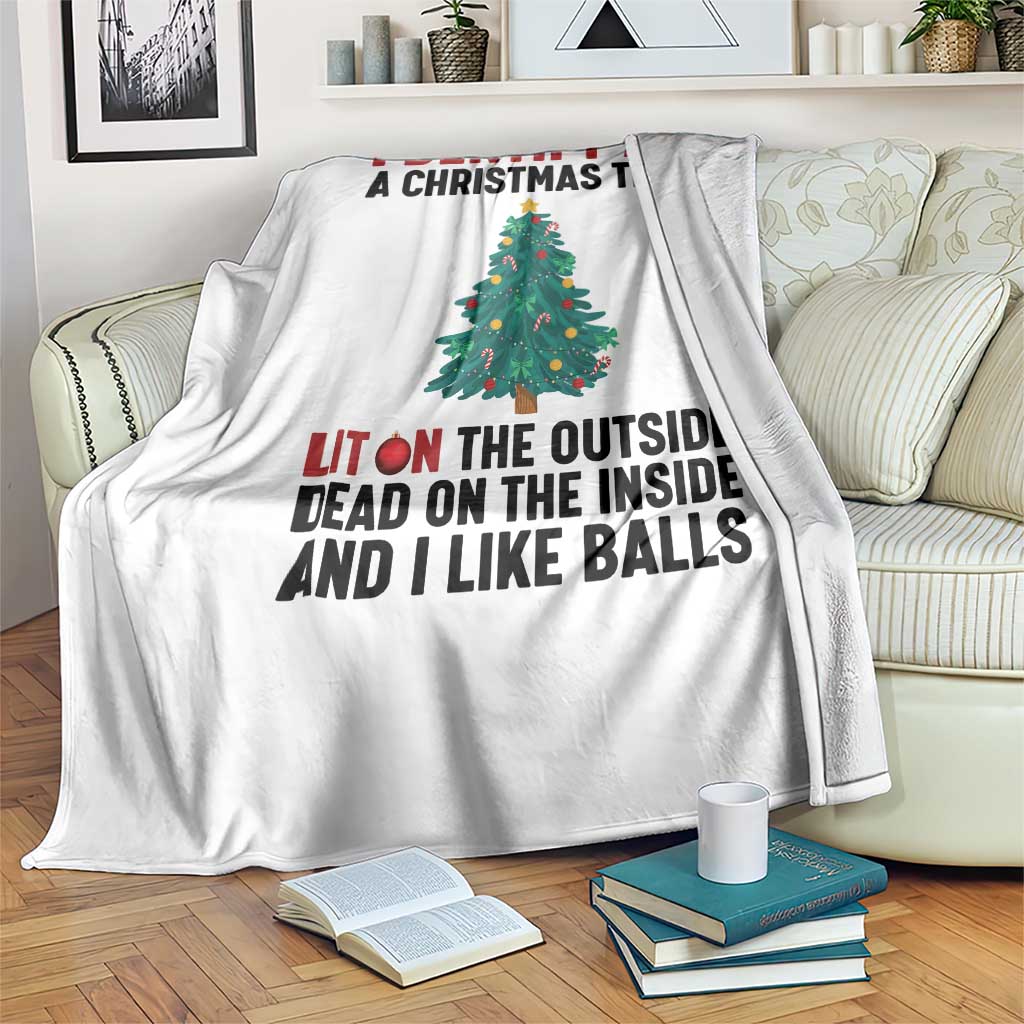 I Identify as a Christmas Tree Throw Blanket Funny Lit and Dead Inside Holiday Humor TS02 Print Your Wear