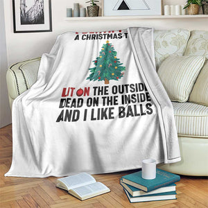 I Identify as a Christmas Tree Throw Blanket Funny Lit and Dead Inside Holiday Humor TS02 Print Your Wear