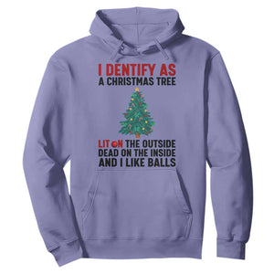 I Identify as a Christmas Tree Hoodie Funny Lit and Dead Inside Holiday Humor TS02 Violet Print Your Wear