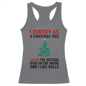 I Identify as a Christmas Tree Racerback Tank Top Funny Lit and Dead Inside Holiday Humor TS02 Charcoal Print Your Wear
