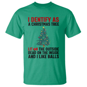 I Identify as a Christmas Tree T Shirt Funny Lit and Dead Inside Holiday Humor TS02 Irish Green Print Your Wear