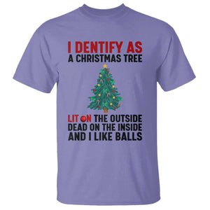 I Identify as a Christmas Tree T Shirt Funny Lit and Dead Inside Holiday Humor TS02 Violet Print Your Wear