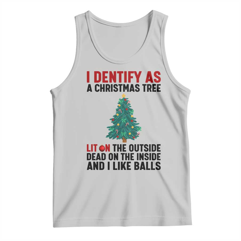 I Identify as a Christmas Tree Tank Top Funny Lit and Dead Inside Holiday Humor TS02 Ash Print Your Wear