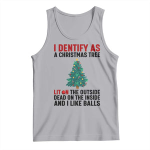 I Identify as a Christmas Tree Tank Top Funny Lit and Dead Inside Holiday Humor TS02 Athletic Heather Print Your Wear