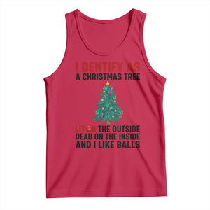 I Identify as a Christmas Tree Tank Top Funny Lit and Dead Inside Holiday Humor TS02 Red Print Your Wear