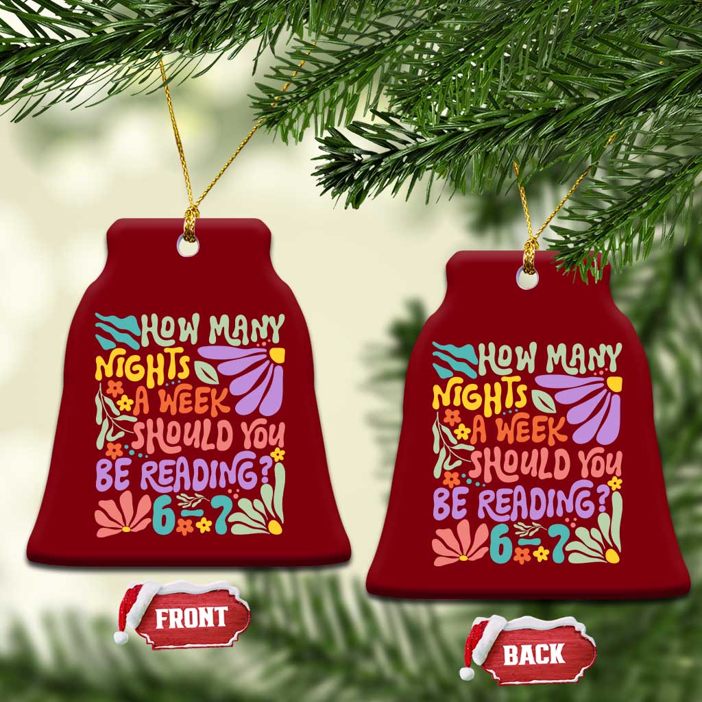 How Many Nights Should You Be Reading 6 7 Ceramic Ornament Retro Funny 67 Six Seven Meme Book Lover TS02 Print Your Wear