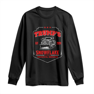 Funny Trump 2024 Long Sleeve Shirt Snowflake Removal Service Humorous Sarcasm TS02 Black Print Your Wear