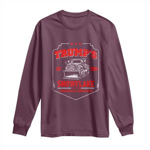 Funny Trump 2024 Long Sleeve Shirt Snowflake Removal Service Humorous Sarcasm TS02 Maroon Print Your Wear