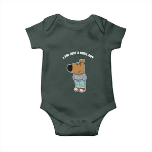 I Am Just A Chill Guy Baby Onesie Funny My New Character TS02 Dark Forest Green Print Your Wear