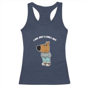 I Am Just A Chill Guy Racerback Tank Top Funny My New Character TS02 Navy Print Your Wear