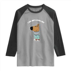 I Am Just A Chill Guy Raglan Shirt Funny My New Character TS02 Sport Gray Black Print Your Wear