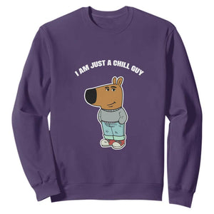 I Am Just A Chill Guy Sweatshirt Funny My New Character TS02 Purple Print Your Wear