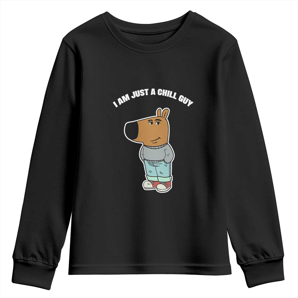 I Am Just A Chill Guy Youth Sweatshirt Funny My New Character TS02 Black Print Your Wear