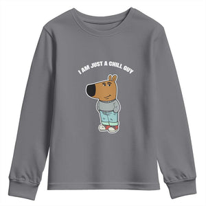 I Am Just A Chill Guy Youth Sweatshirt Funny My New Character TS02 Charcoal Print Your Wear