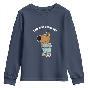 I Am Just A Chill Guy Youth Sweatshirt Funny My New Character TS02 Navy Print Your Wear