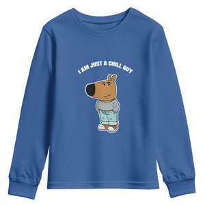 I Am Just A Chill Guy Youth Sweatshirt Funny My New Character TS02 Royal Blue Print Your Wear