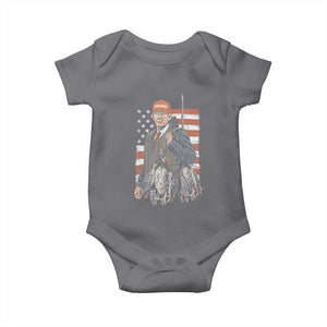 Trump Camo Duck Hunting Baby Onesie Hello Hunting Season US Flag TS02 Charcoal Print Your Wear