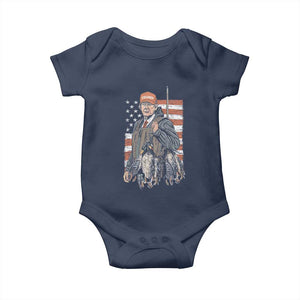 Trump Camo Duck Hunting Baby Onesie Hello Hunting Season US Flag TS02 Navy Print Your Wear