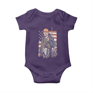 Trump Camo Duck Hunting Baby Onesie Hello Hunting Season US Flag TS02 Purple Print Your Wear