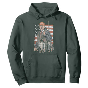 Trump Camo Duck Hunting Hoodie Hello Hunting Season US Flag TS02 Dark Forest Green Print Your Wear