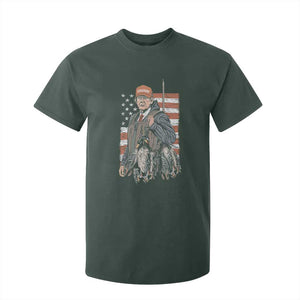 Trump Camo Duck Hunting T Shirt For Kid Hello Hunting Season US Flag TS02 Dark Forest Green Print Your Wear