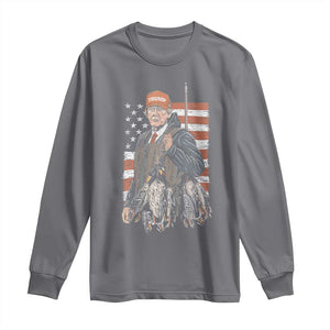 Trump Camo Duck Hunting Long Sleeve Shirt Hello Hunting Season US Flag TS02 Charcoal Print Your Wear