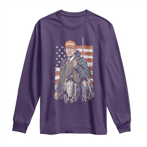 Trump Camo Duck Hunting Long Sleeve Shirt Hello Hunting Season US Flag TS02 Purple Print Your Wear