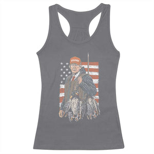 Trump Camo Duck Hunting Racerback Tank Top Hello Hunting Season US Flag TS02 Charcoal Print Your Wear