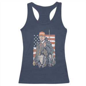 Trump Camo Duck Hunting Racerback Tank Top Hello Hunting Season US Flag TS02 Navy Print Your Wear