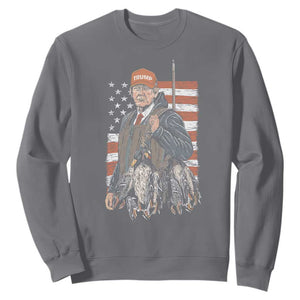 Trump Camo Duck Hunting Sweatshirt Hello Hunting Season US Flag TS02 Charcoal Print Your Wear