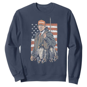 Trump Camo Duck Hunting Sweatshirt Hello Hunting Season US Flag TS02 Navy Print Your Wear