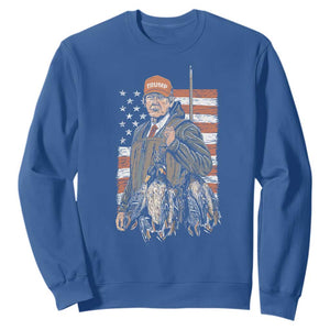 Trump Camo Duck Hunting Sweatshirt Hello Hunting Season US Flag TS02 Royal Blue Print Your Wear