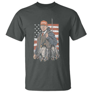 Trump Camo Duck Hunting T Shirt Hello Hunting Season US Flag TS02 Dark Heather Print Your Wear