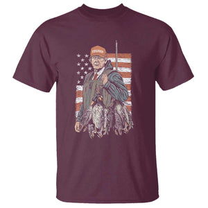 Trump Camo Duck Hunting T Shirt Hello Hunting Season US Flag TS02 Maroon Print Your Wear