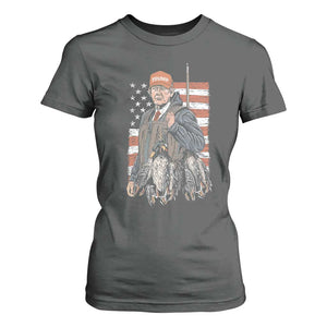 Trump Camo Duck Hunting T Shirt For Women Hello Hunting Season US Flag TS02 Dark Heather Print Your Wear