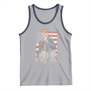 Trump Camo Duck Hunting Tank Top Hello Hunting Season US Flag TS02 Athletic Heather Navy Print Your Wear