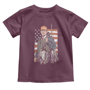 Trump Camo Duck Hunting Toddler T Shirt Hello Hunting Season US Flag TS02 Maroon Print Your Wear