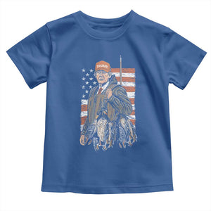 Trump Camo Duck Hunting Toddler T Shirt Hello Hunting Season US Flag TS02 Royal Blue Print Your Wear