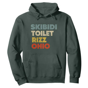 Skibidi Toilet Rizz Ohio Hoodie Funny Gen Alpha Slang Rizzler Game TS02 Dark Forest Green Print Your Wear