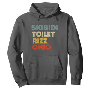 Skibidi Toilet Rizz Ohio Hoodie Funny Gen Alpha Slang Rizzler Game TS02 Dark Heather Print Your Wear