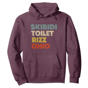 Skibidi Toilet Rizz Ohio Hoodie Funny Gen Alpha Slang Rizzler Game TS02 Maroon Print Your Wear