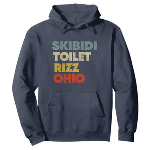 Skibidi Toilet Rizz Ohio Hoodie Funny Gen Alpha Slang Rizzler Game TS02 Navy Print Your Wear